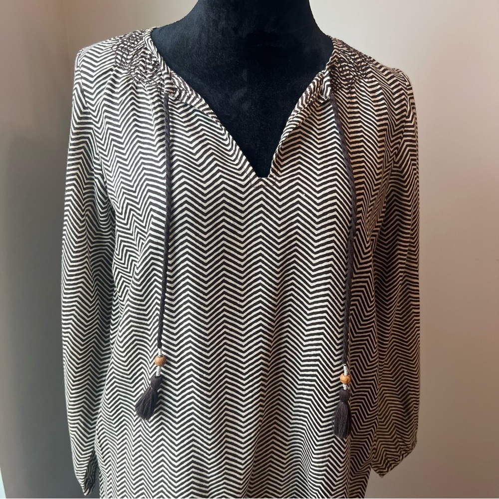 Pink Chicken Chevron Cotton Dress - XS - Picture 2 of 16